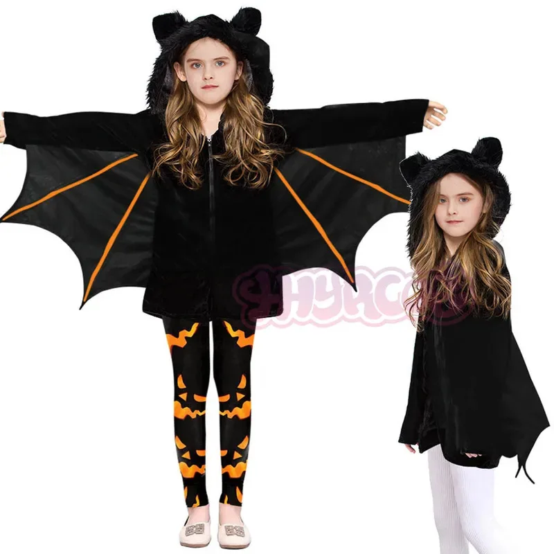 

Кровавый костюм вампира для косплея для мальчиков и девочек, одежда для косплея на Хэллоуин, куртка с капюшоном в стиле аниме, брюки с тыквой, праздничный костюм, носки dl;1