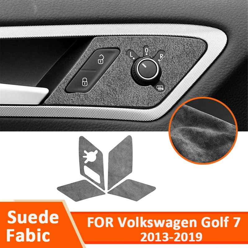 

Soft Suede Fabic Car Door Lock Control Panel Trim Frame Decoration Interior Sticker For Volkswagen Golf 7 Golf 7.5 2013-2019