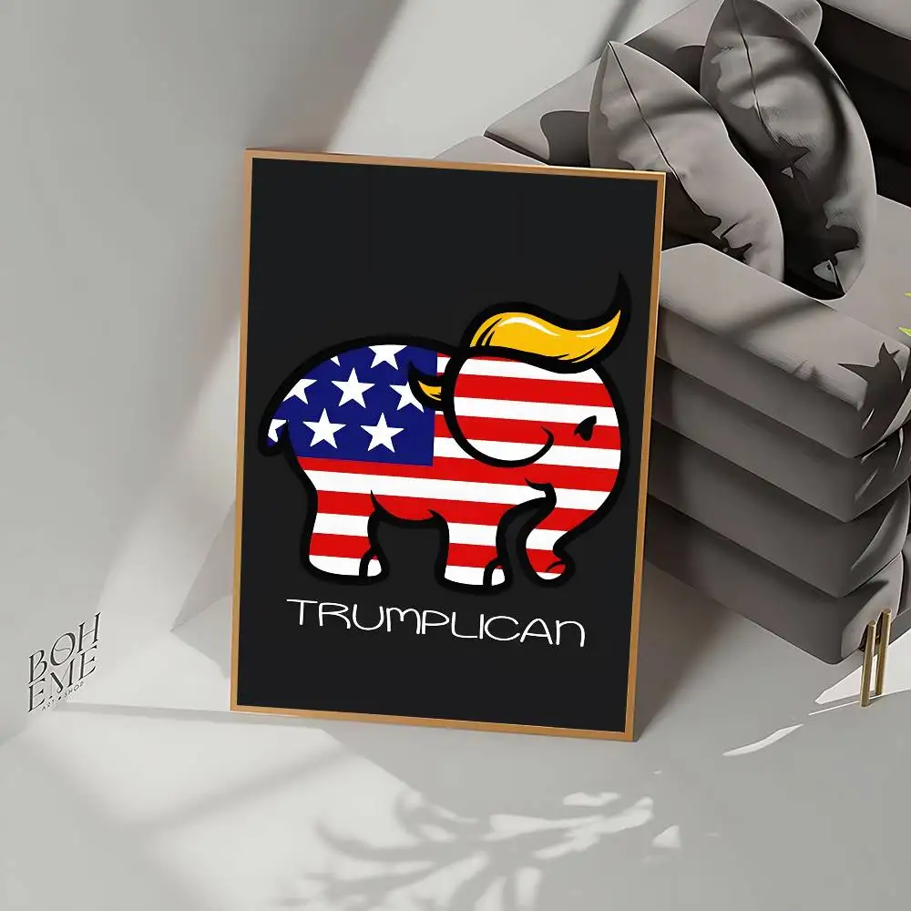 دونالدز-ترومبس-2024 ملصق لا مؤطر ملصق كرافت نادي بار ورقة خمر ملصق جدار الفن اللوحة غرفة نوم دراسة ملصقات