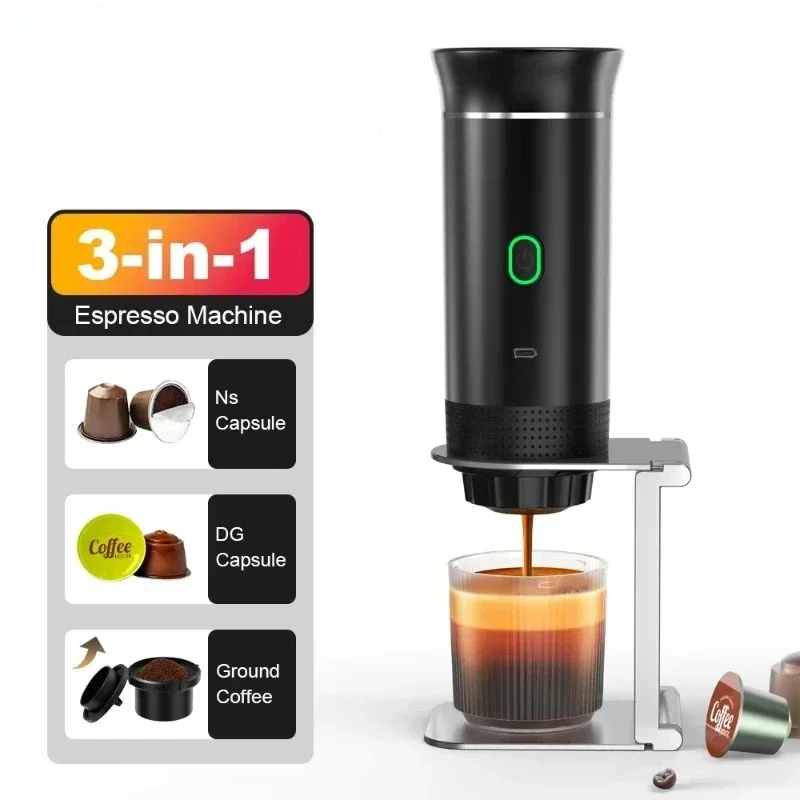 

Coffee Machine Wireless Electric Portable Espresso Coffee Machine Maker 3-in-1 Capsule Powder Travel Coffee Maker