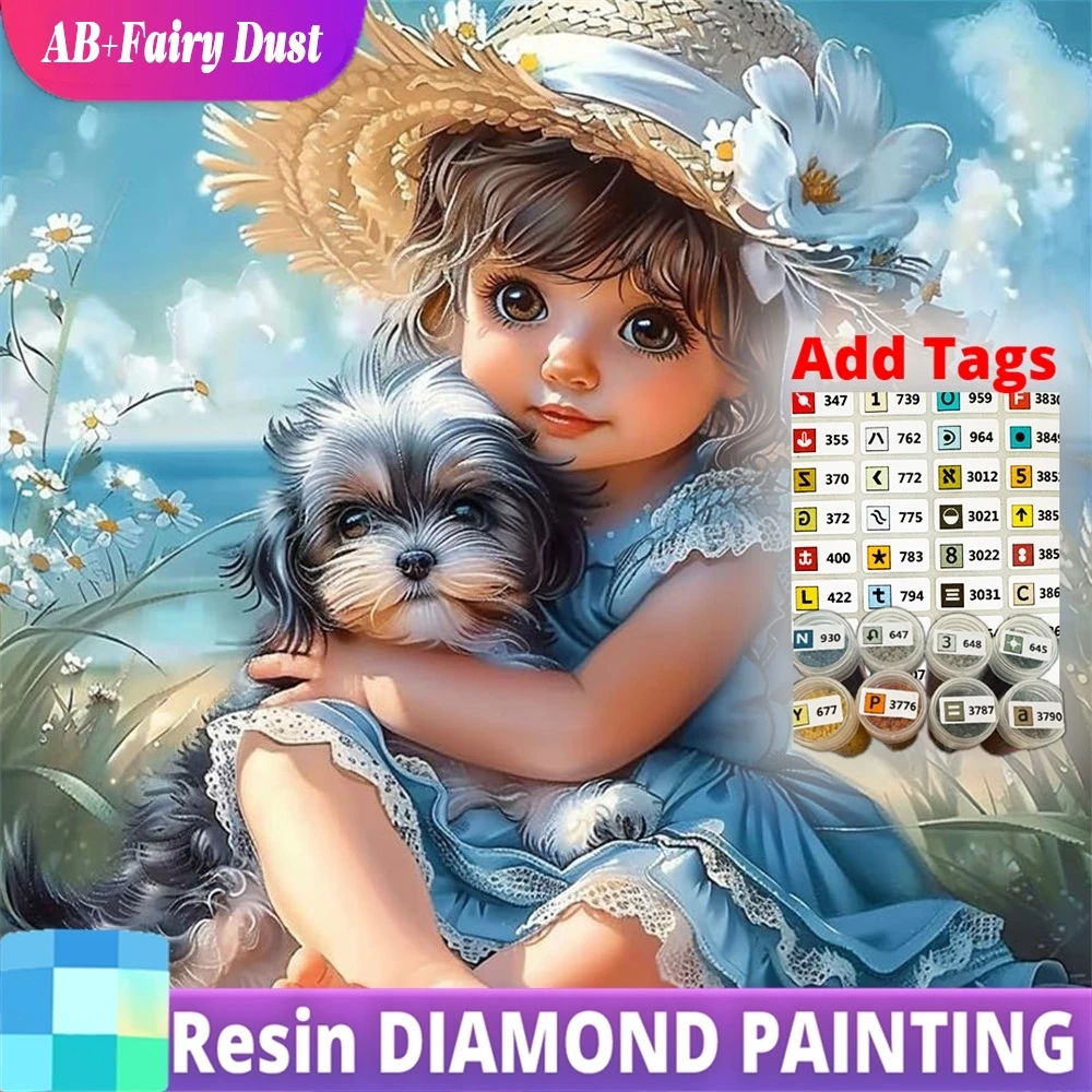 

Смола AB Фея Пыль 5D DIY Алмазная Мозаика Девушка Портрет Мультфильм Акриловые Товары Для Ремесла Живопись Собака Новое Прибытие Вышивка Уникальный