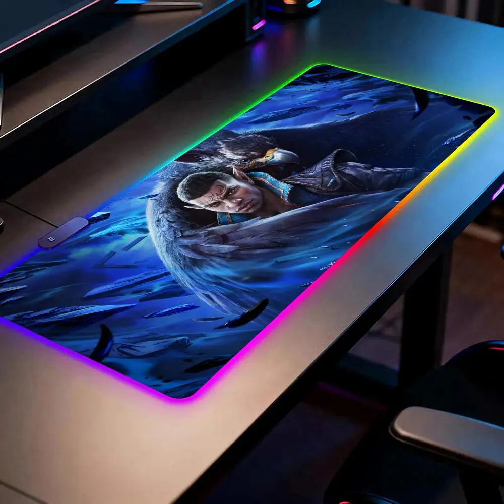 

Game Dragon Age Character Mouse Pad RGB Gaming Mouse Pad Desk Mat HD Gamer Large LED Light XXL MousePads