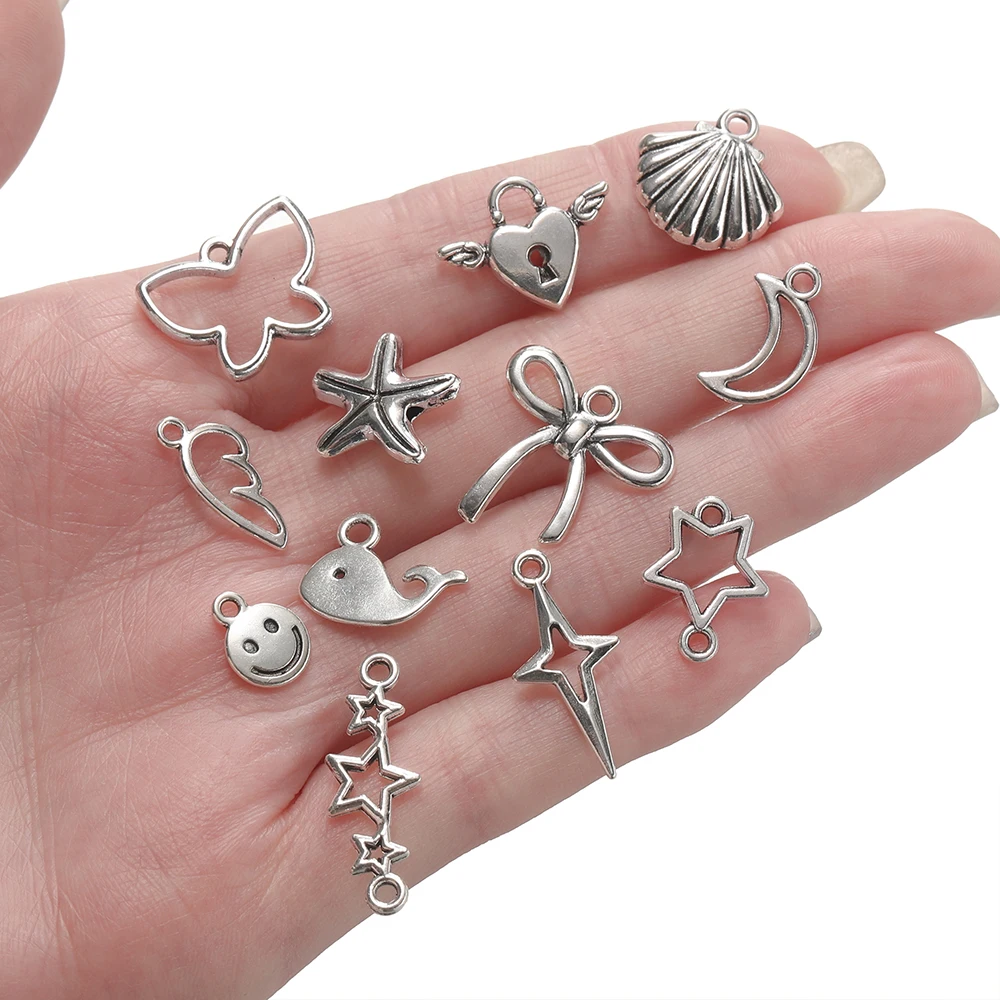 10Pcs/lot 12 Style Metal Alloy Cute Hollow Bow Charms Holiday Gifts Pendants For Jewelry Making DIY Handmade Craft image 5