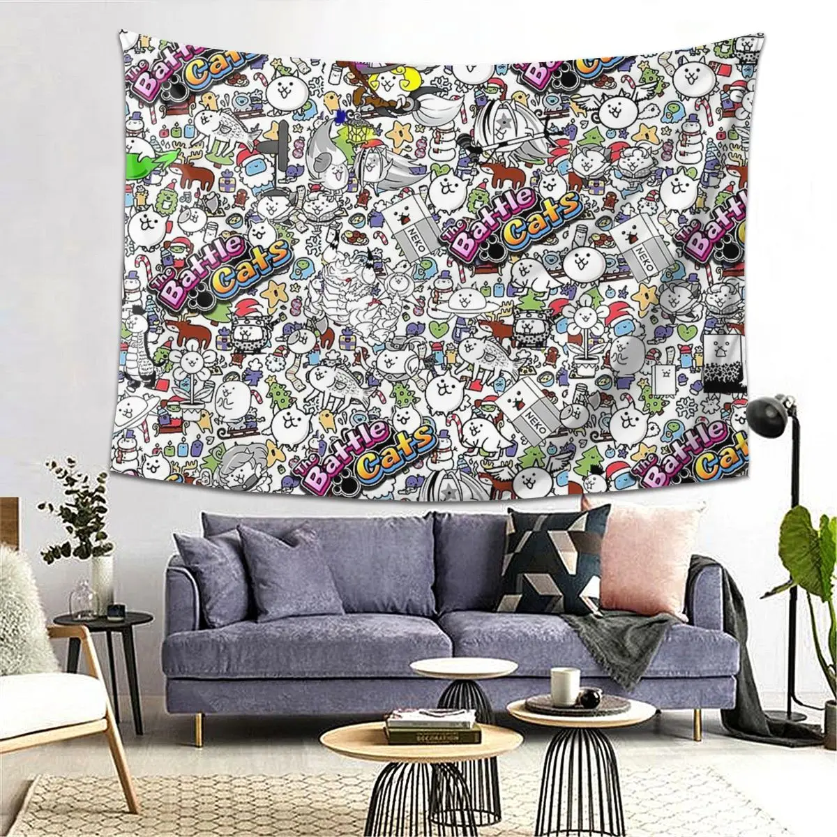 

Гобелен с боевыми кошками, украшение, художественные эстетические гобелены для гостиной, спальни, дома, настенная ткань, настенная подвеска