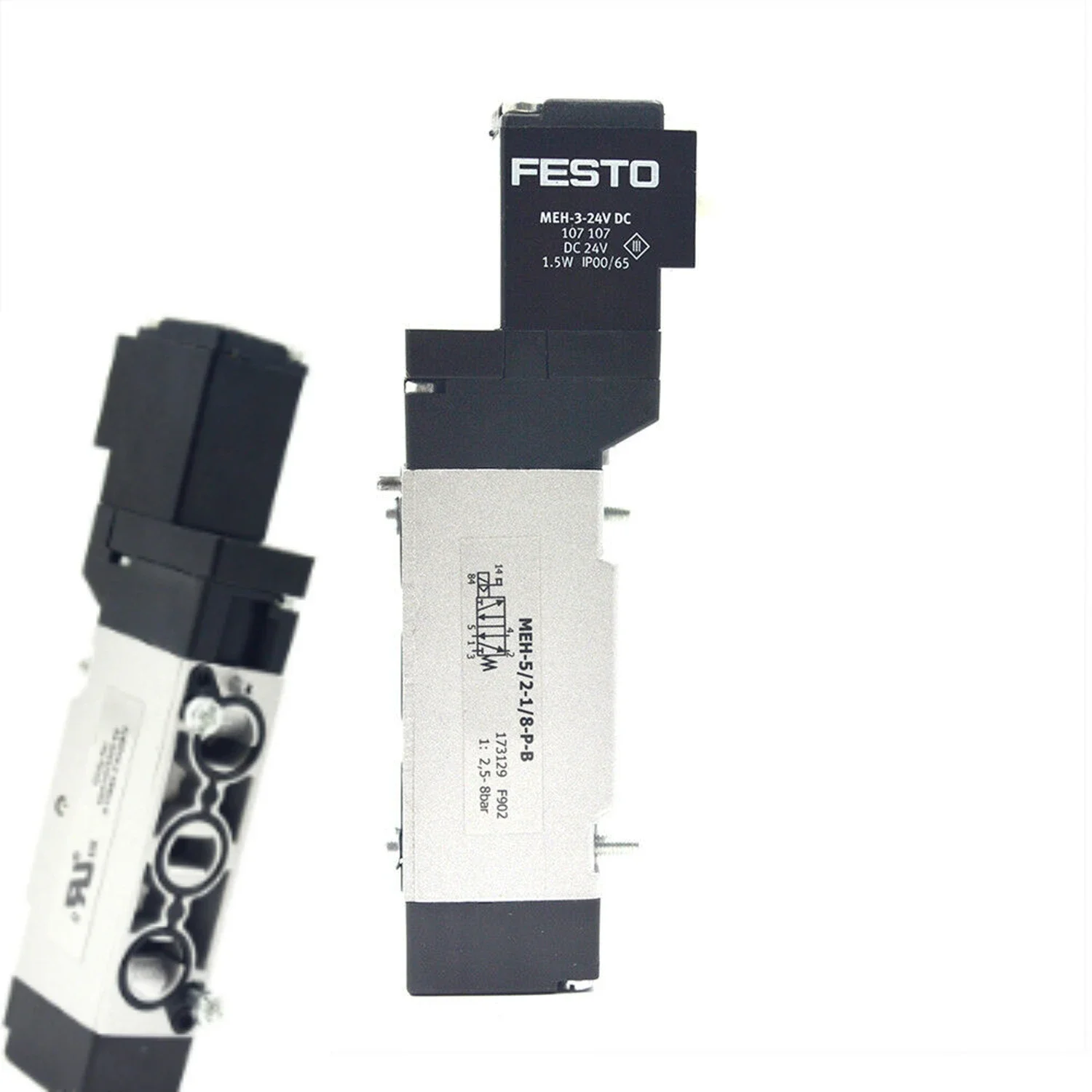 Festo MEH-5/2-1/8-P-B Solenoid Valve 173129 Width 17.8Mm.