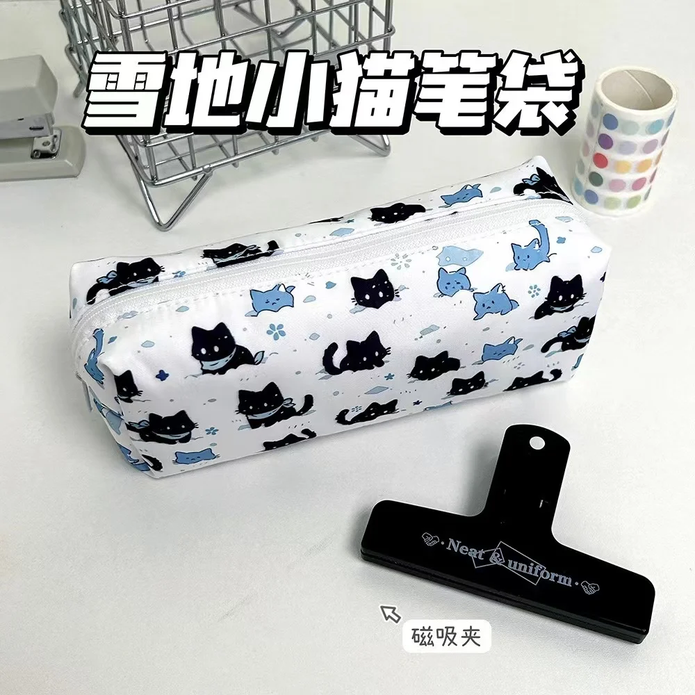 Imagem -02 - Cute Cat Pencil Pouch Estética Papelaria Bolsa Back to School Supplies