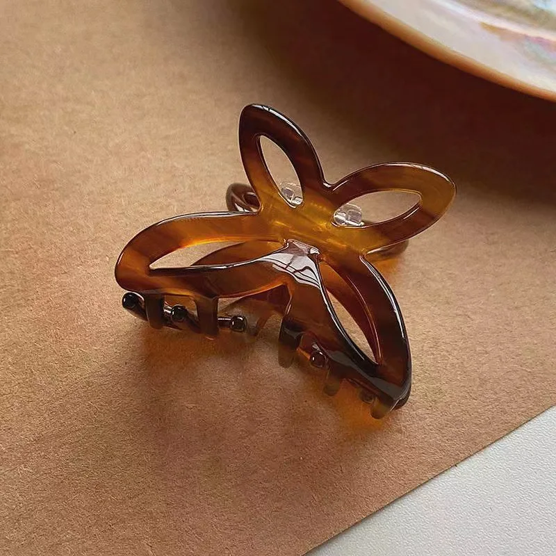 1PC Hohe Farbe Wert Romantische Frühling Farbe Acetat Schmetterling Greif Clip Temperament Ästhetischen Hohl Bogen Haar Clip Hinterkopf H – Detail 4