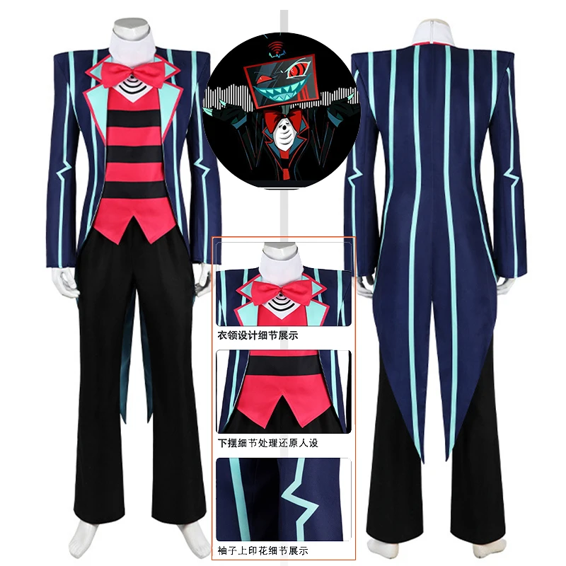 جديد أنيمي فوكس هازبين تأثيري حلي التلفزيون الشيطان موحدة فندق كوس دعوى هالوين كرنفال دور اللعب حفلة مخيف الزي مجموعة #1