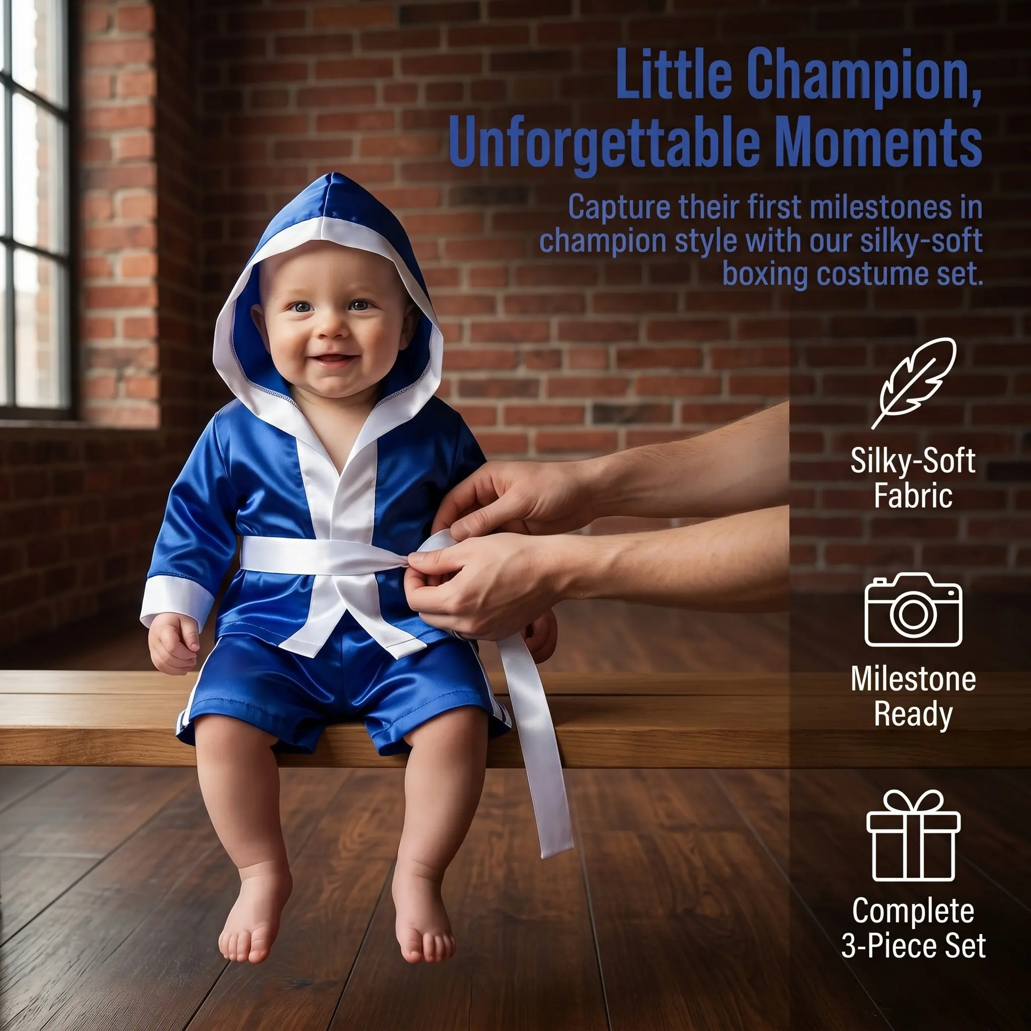 1Set Baby Boy Boxing Outfit Newborn Prop Costume Soft Infant Photography Photoshoot Studio