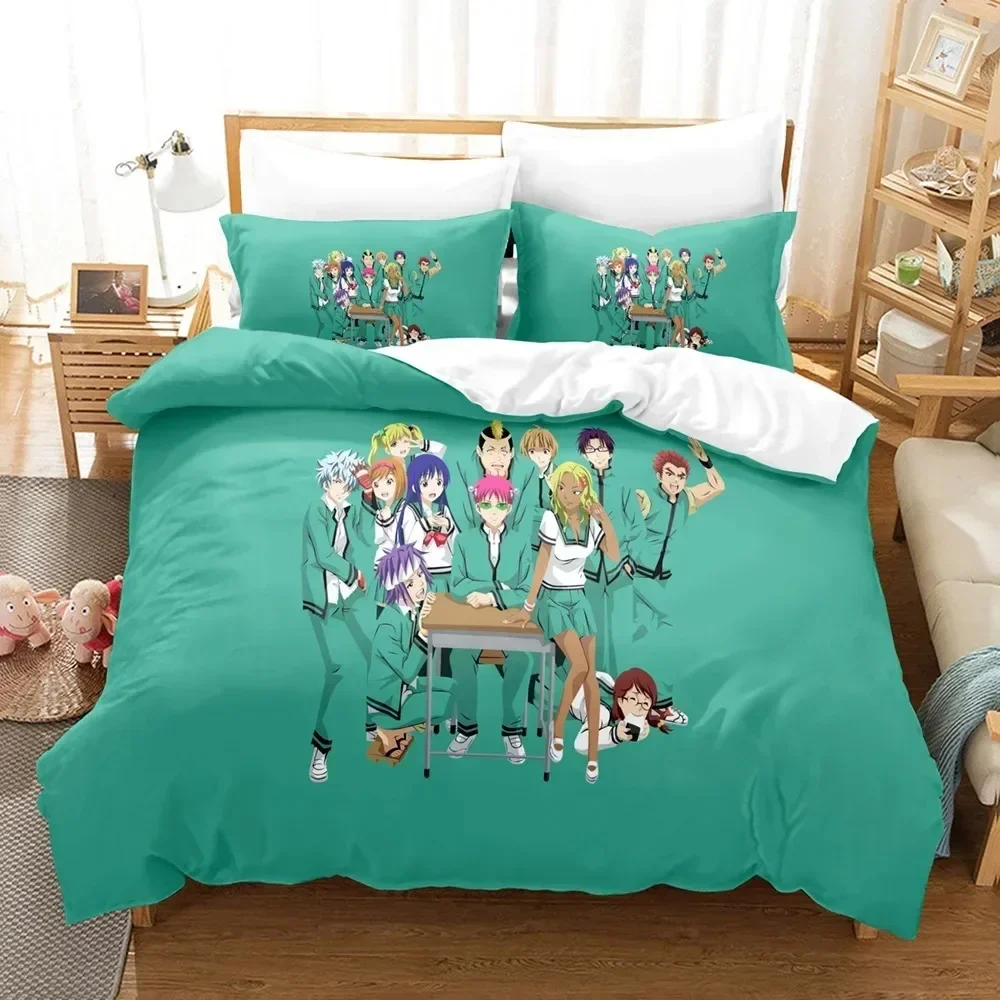 

Anime The Disastrous Life Of Saiki K 3D NEW Duvet Cover Pillowcase Bedding Set Adult Boy Girl Bedroom Decoration Single Double