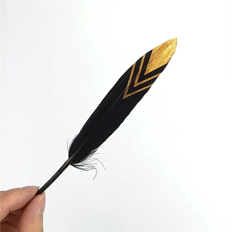 20Pcs Black Gold Gooes Feathers Holiday Decorations Photography Props Arts and Crafts Supplies Swan Pluma Handicraft Accessories