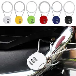 Extended Wire Rope Anti-theft Password Padlock Motorcycle Helmet 3 Digit Combination Lock Zinc Alloy Security Code Lock