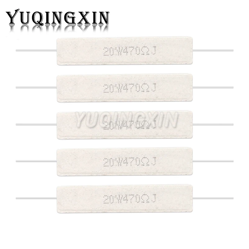 セメント抵抗器,0.1-10k,0.1r,0.5r,10r,50r,0.22, 0.33, 0.5, 1, 2, 5, 8, 10, 20, 22, 30 50、100、1k、1.5k、2kオーム、20w、2個