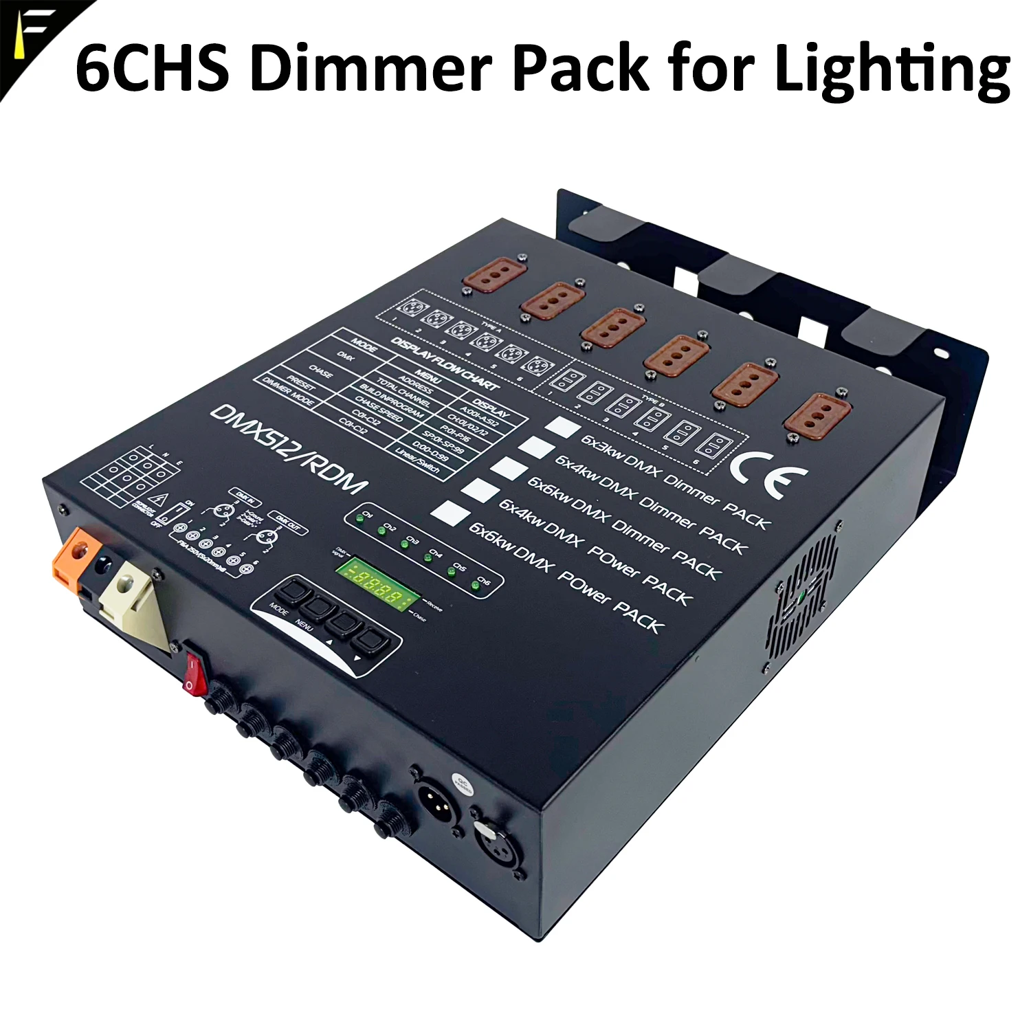 6CH DMX LED Wall-mounted Lighting Dimming Dimmer Device Stage Wedding Mobile Performance Club Lighting Signal Control System
