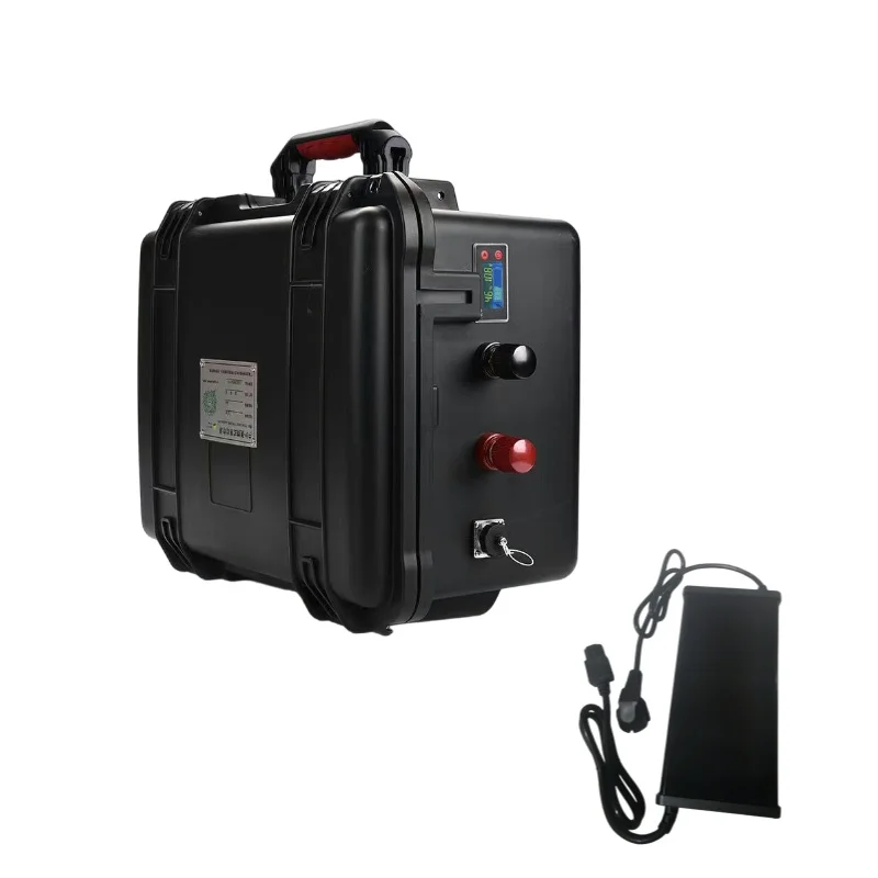 Wodoodporna bateria LiFePO4 48V z ładowarką 50Ah-200Ah do łodzi, kampera, samochodu, systemu solarnego, silnika trollingowego - wysoka pojemność 60Ah 80Ah 100Ah