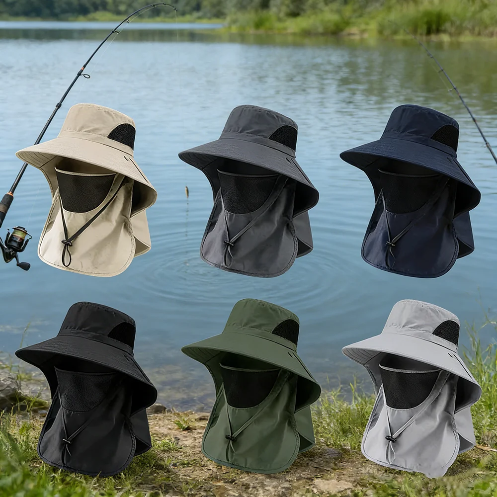 1Pc Adjustable Summer Sun Hats UV Protection Outdoor Hunting Fishing Cap For Men Women Hiking Camping Casual Fishing Cap