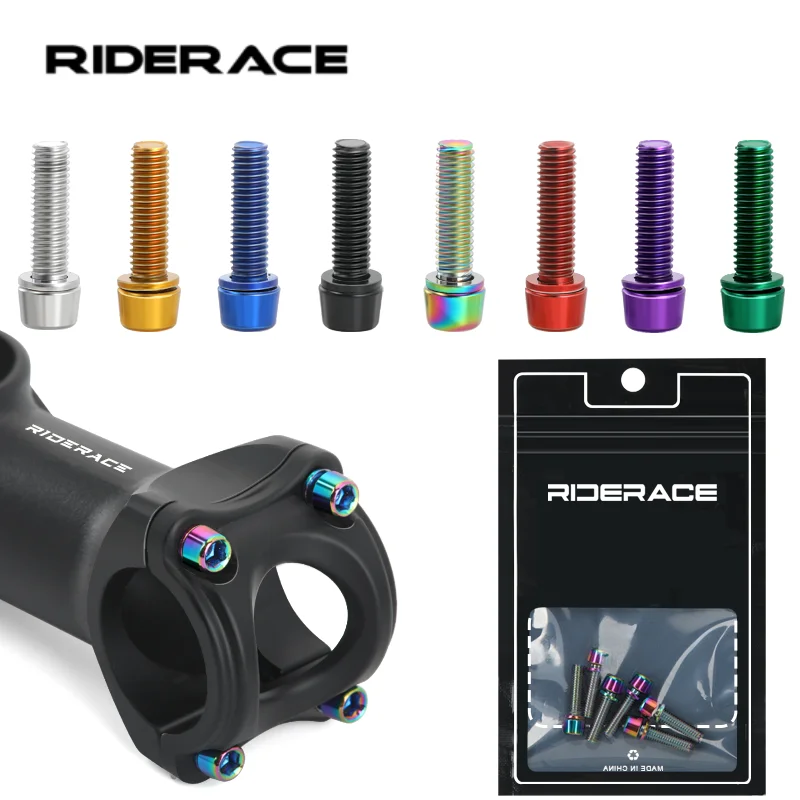 6 Stück Fahrradlenker-Vorbau-Schrauben mit Unterlegscheibe M5*18mm Legierungsstahl Sechskantschrauben MTB Rennrad-Vorbau-Schrauben Bunte Befestigungsschrauben