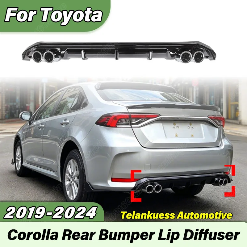 

Для Toyota Corolla 2019-2024: Задний бампер, диффузор, спортивный гоночный задний спойлер, накладка на бампер, заднее антикрыло
