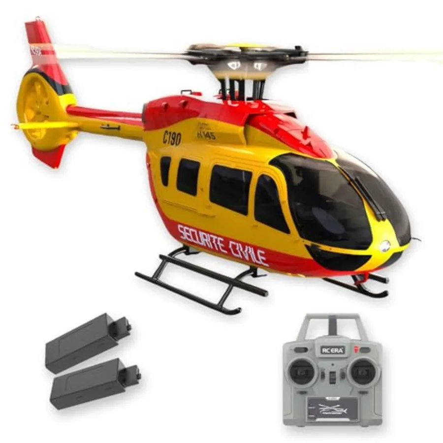 RC helicopter for adults and beginners: yellow single-rotor aircraft with optical flow positioning, altitude hold, RTF setup, 3