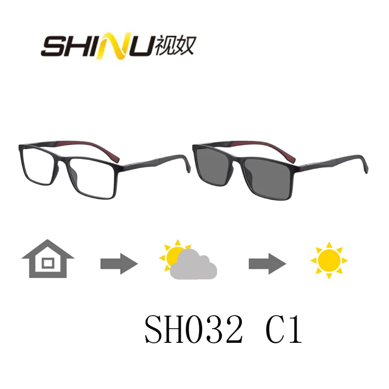 

SHINU Progressive Multifocal Reading Glasses Men far and near Multifcal eyeglasses 4 function lenses as your prescription custom