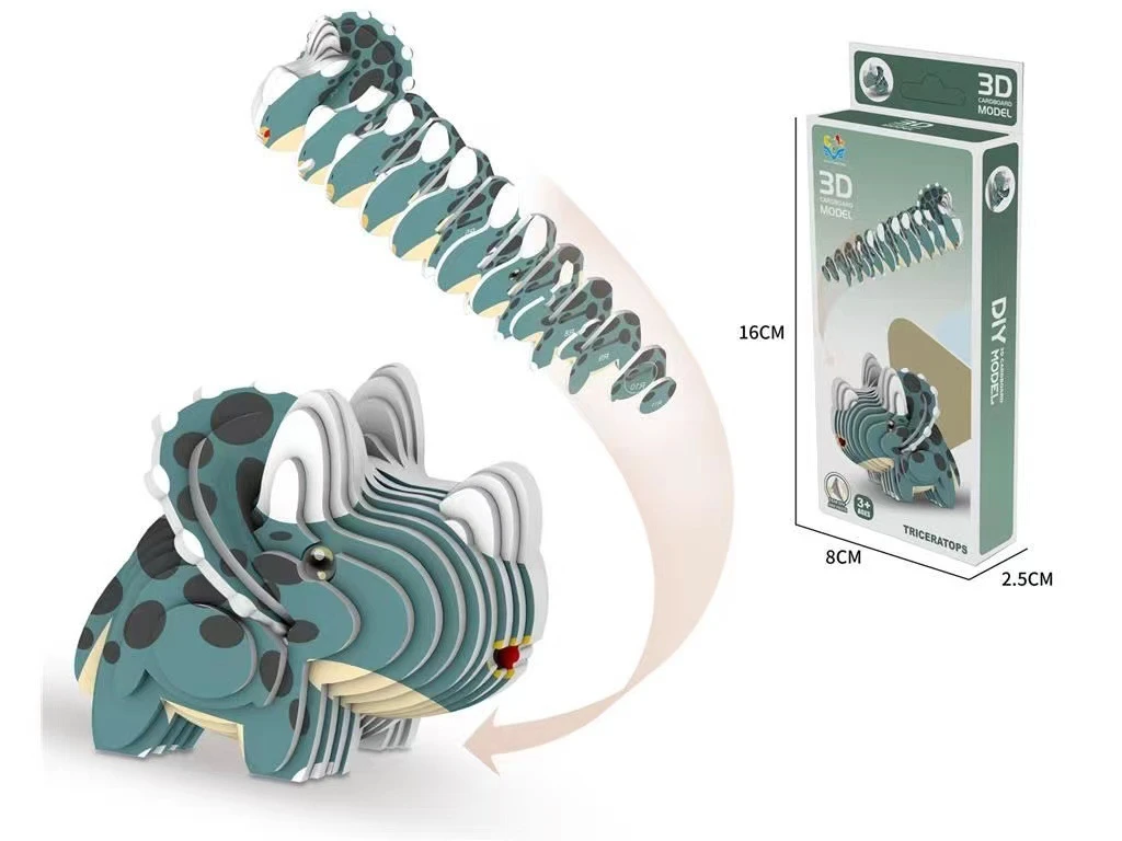Dinosaur 3D Paper Puzzle For Kids Educational Montessori Toys Funny DIY Manual Assembly Three-dimensional Model Toy For Boy Girl