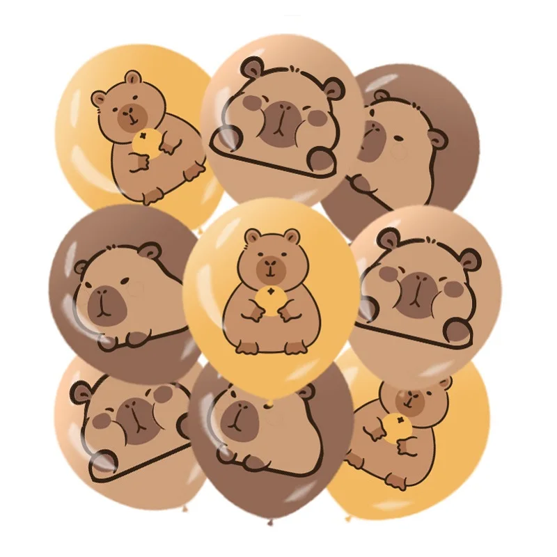 9pcs Capybara Balloon Set,Animal Theme Children\'s Birthday Party Decoration Capybara Balloon