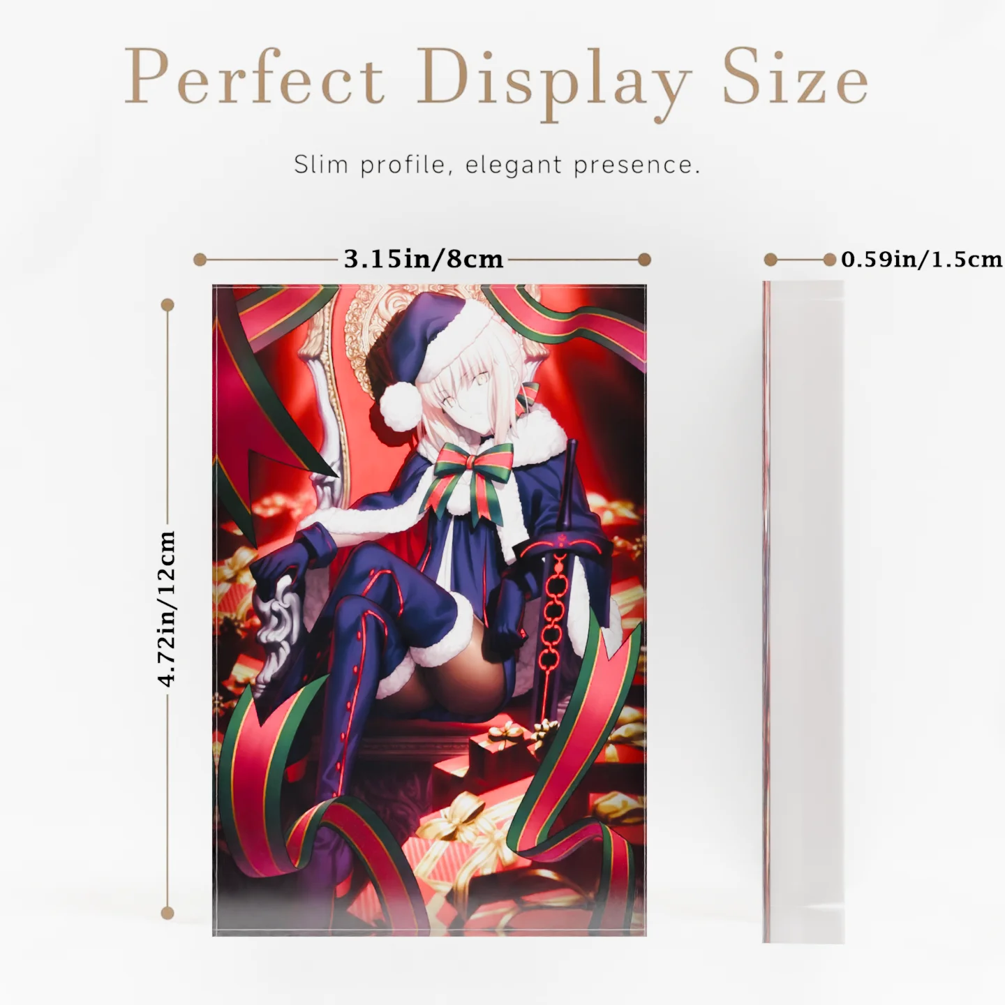 Fate Grand Order FGO Santa Alter Artoria Saber Clear Acrylic Block Anime Goods Desktop Ornament Desk Decor Collection Gift