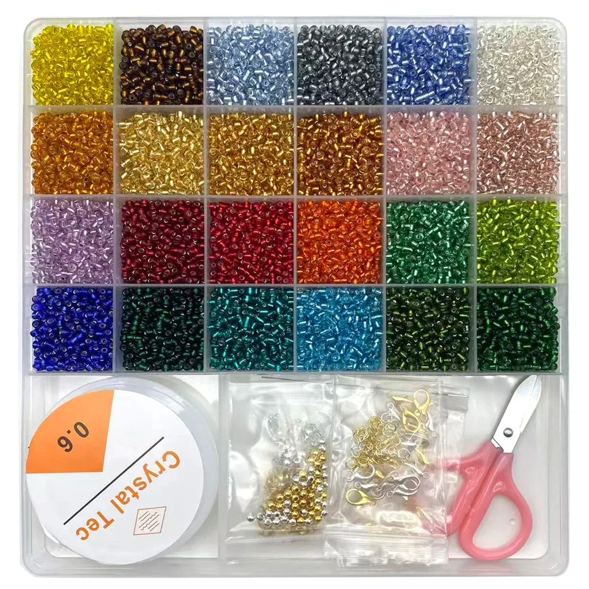 

2/3/4mm silver coated glass rice beads Handmade DIY Hand String Hair Accessories Beads Cross stitch jewelry accessories material