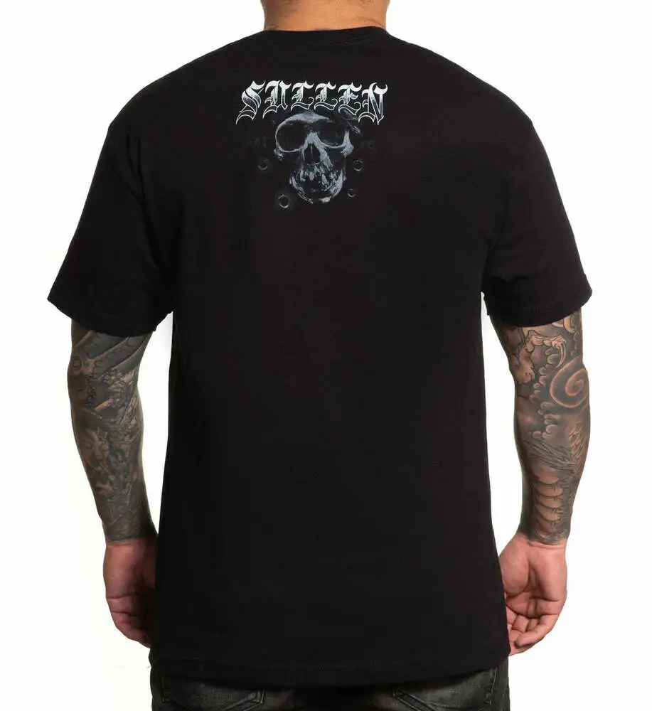 Sullen Ivano Natale Grey Bandana Skull Bullet Holes Tattoo Art Ink Shirt SCM4160