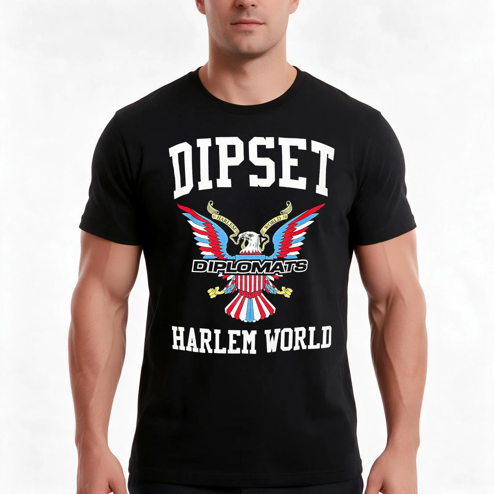 Dipset Stars Immunity T-Shirt, Summer Casual Cotton Tee, Oversized Streetwear Tops, Vintage Graphic Print, Unisex Men Women