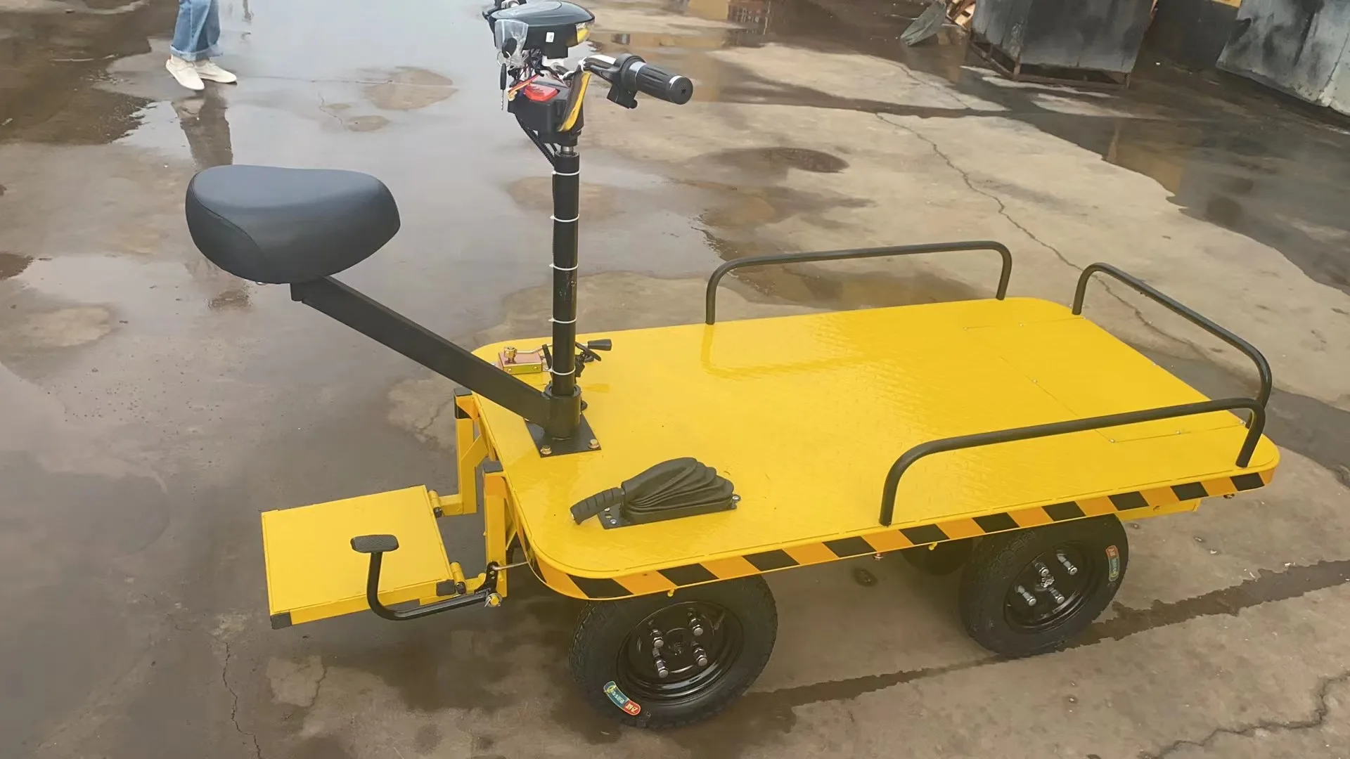 1000kg load electric platform cargo carrier trolley heavy loading transport cart prices with 4 wheels