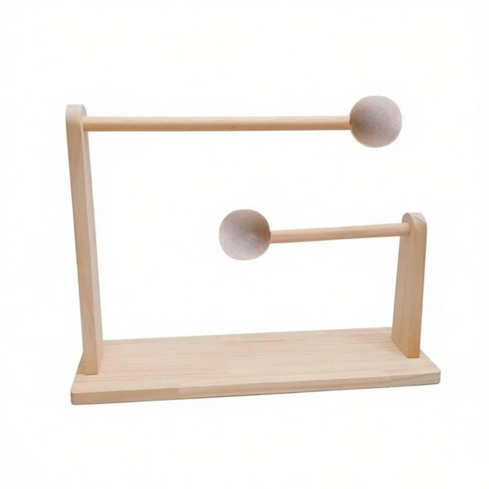 Hair Clip Shelf Wooden Holder 2 Rods Headband Rack for Scrunchie Bracelet Storage Vanity Organizer Stand
