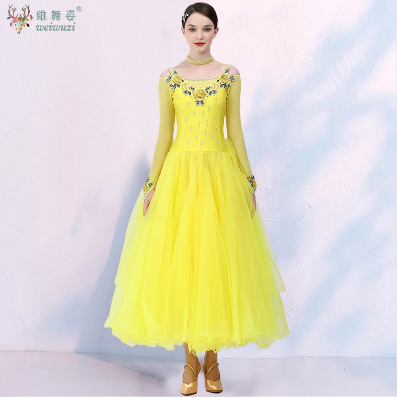 Ballroom Dancing Competition Dresses Women's Luxury AB Stone Performance Costumes Waltz Social Modern Dance Big Swing Dress