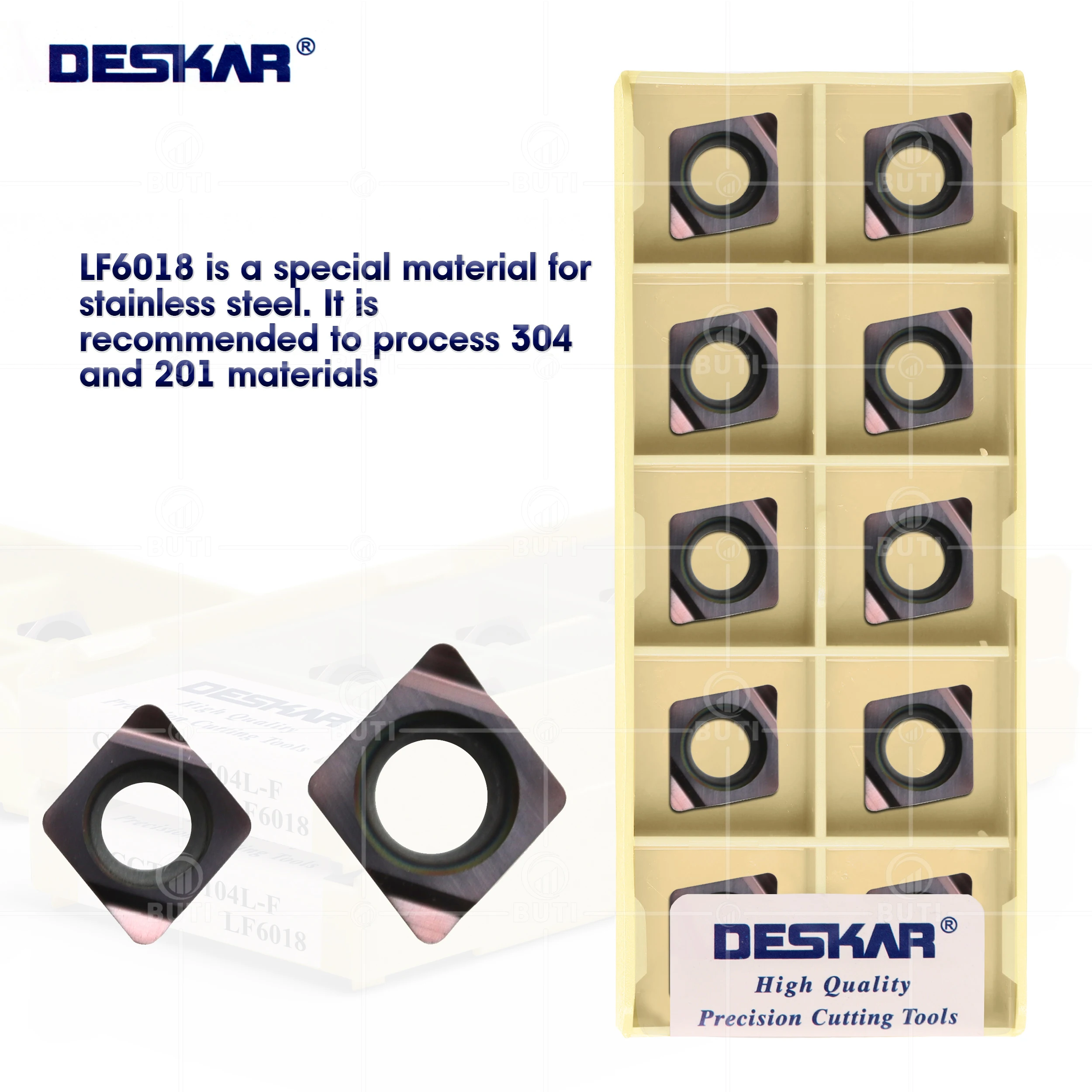 Deskar-cnc Lâmina de Giro Interna para Processamento de 100 Original Ccgt030104l-f Lf6018 Ccgt040104l-f Lf6018 Aço Inoxidável