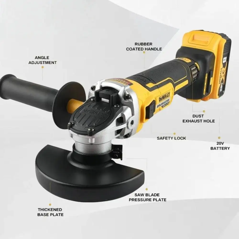 DEWALT 20V MAX * طاحونة زاوية، مفتاح مجداف، DCG416B 125 مم طاحونة زاوية لاسلكية بدون فرش 9000 دورة في الدقيقة قطع تعمل ببطارية ليثيوم