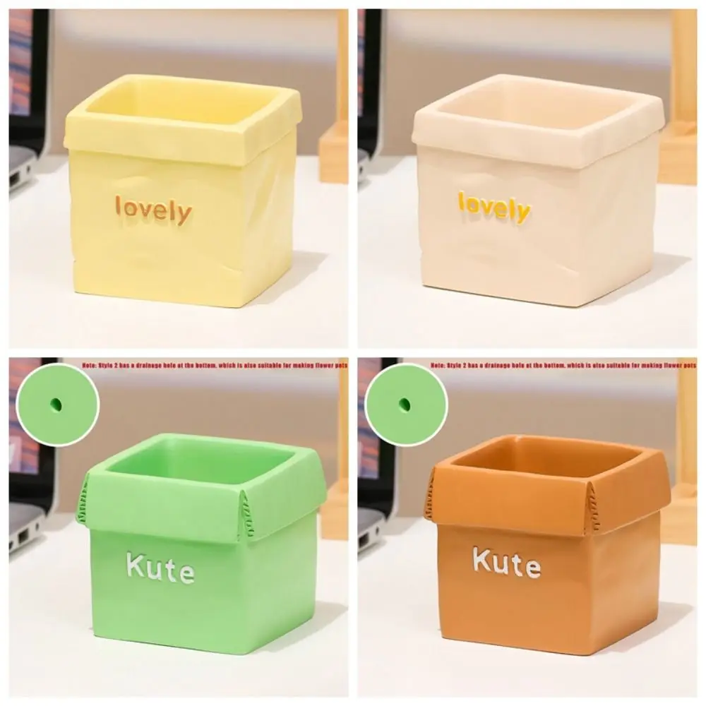 

Fashion Office Organizer Pencil Holders Flowerpot Simplicity Storage Box Stationery Resin Pen Container Desk