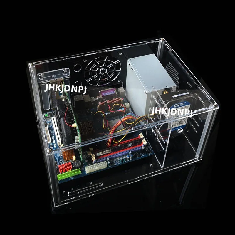 Acrylic MATX ATX Chassis Cover Computer Case Gaming 46 X 30cm DIY Open Air PC Case Transparent