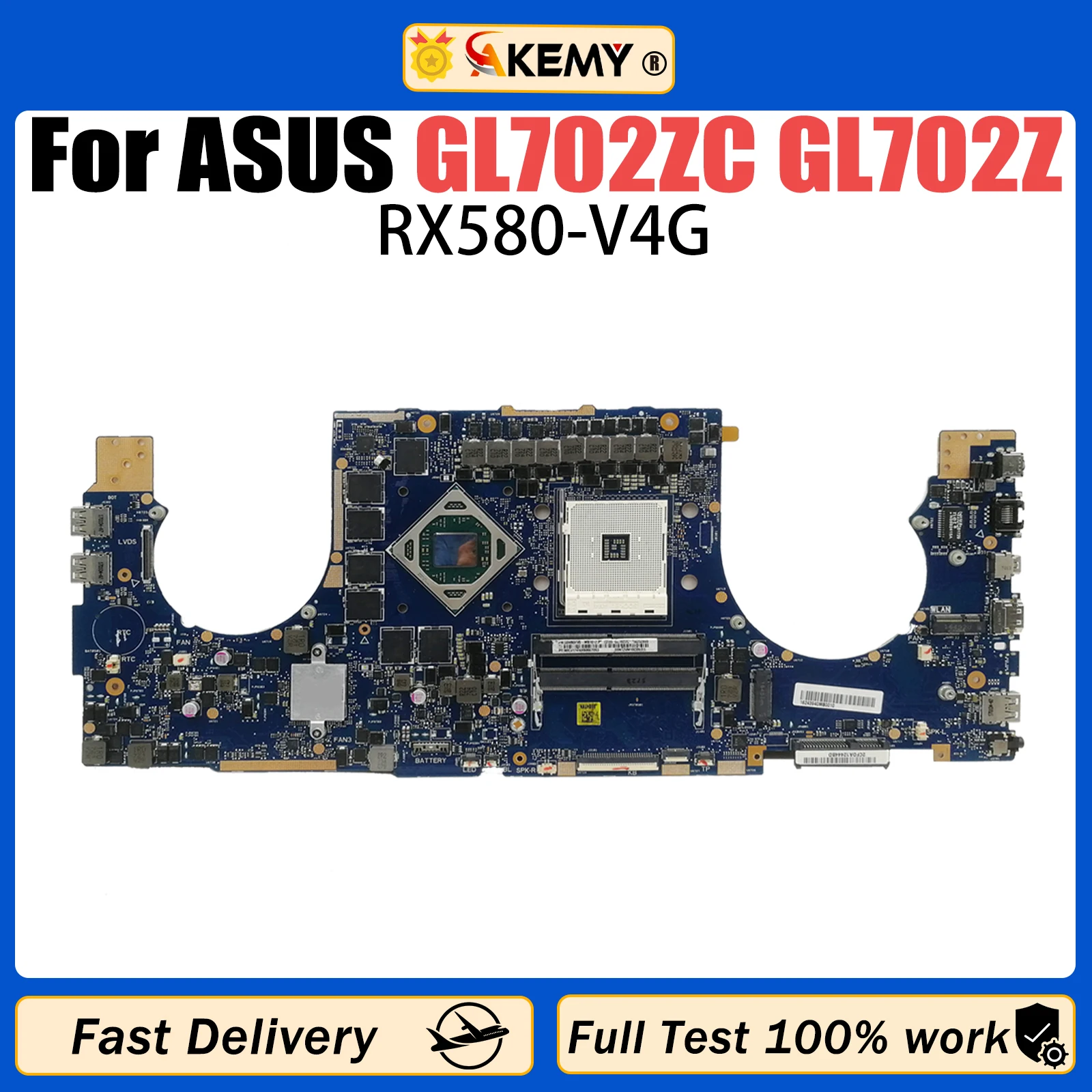 

AKEMY GL702Z Notebook Mainboard For ASUS ROG Strix GL702ZC GL702Z Laptop Motherboard RX580 100% Test