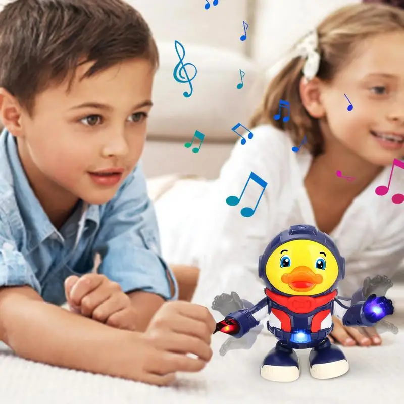 Musical Duck Toy Dancing Walking Yellow Duck With Light And Music Interactive Moving Duck Toys For Kids Early Learning