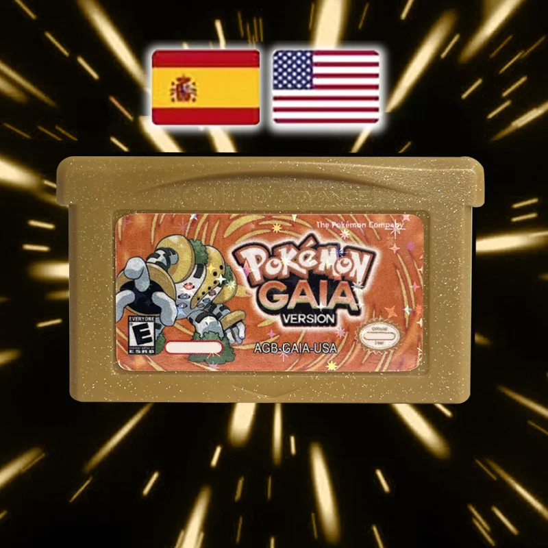 

США ESP Версия 1M Флэш-карты Pokemon GAIA GBA Игровой картридж Видеоигровая консоль Карта Rom Hack Испанский английский язык