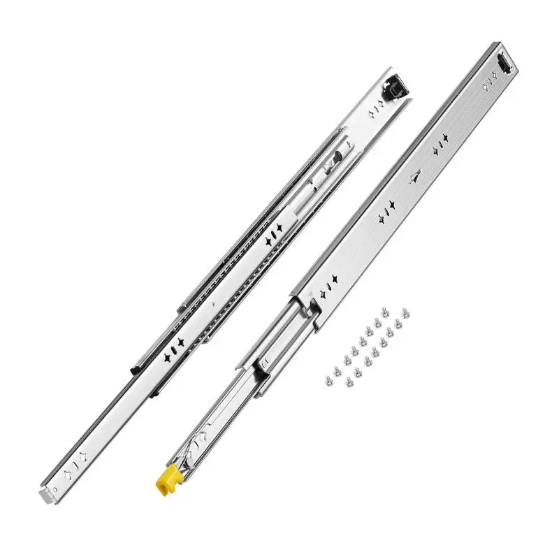 

Heavy Duty Drawer Slides 16inch, 1 Pair Locking Drawer Slides 250lbs Load Capacity, Side Mount Ball Bearing, 3-Fold Full Extension
