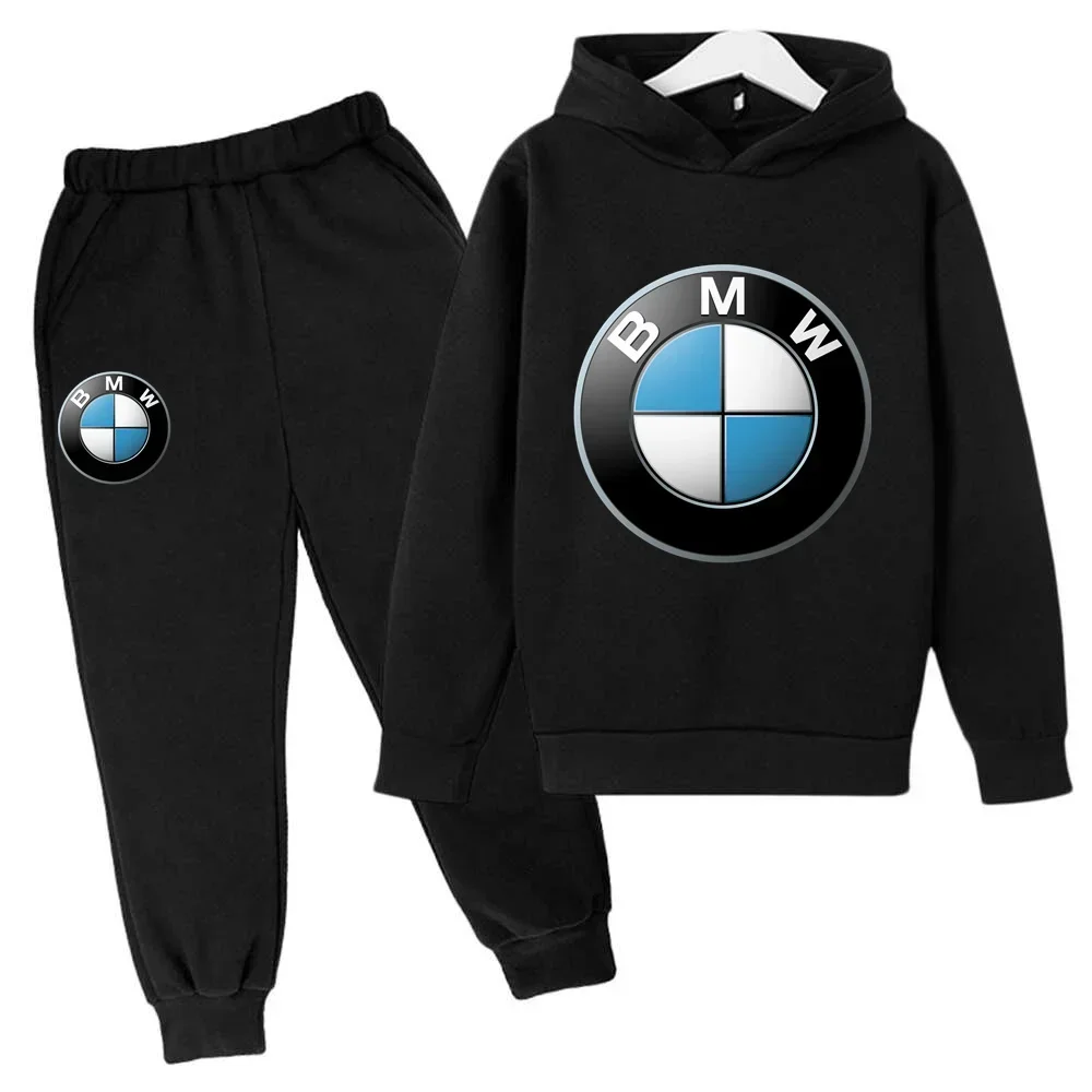 Fashion bmw Hoodie Set Kids Long Sleeves Baby Boy Outfits 3-14 Years Children's Spring Autumn Casual Girls Tracksuit 2-piece