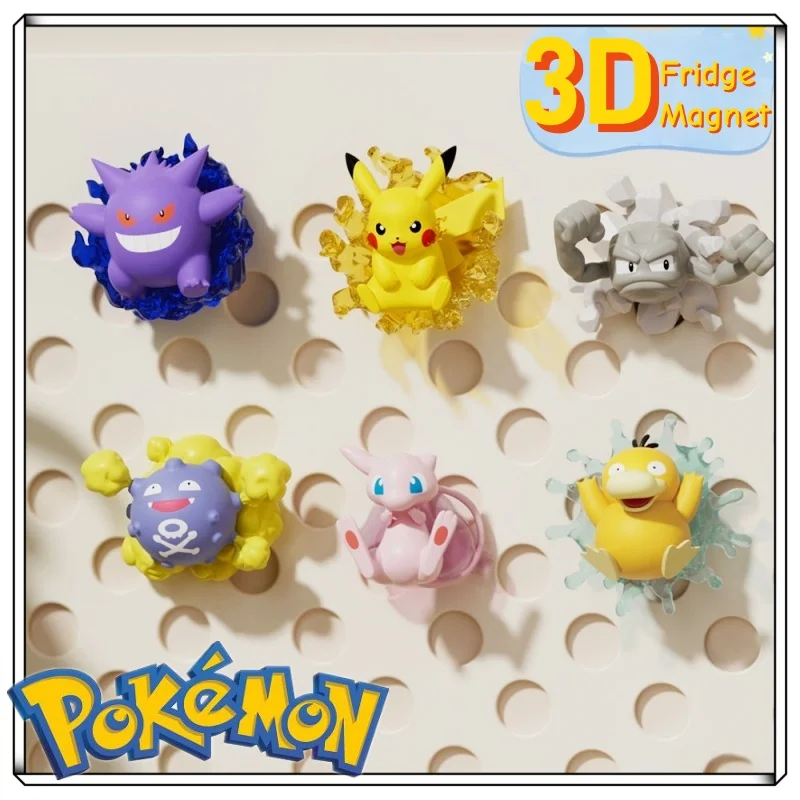 

Официальный Покемон 3D магнит на холодильник DIY кулон прозрачный набор чехлов Gengar Psyduck Пикачу Сквиртл аниме периферийные устройства Коллекционный подарок
