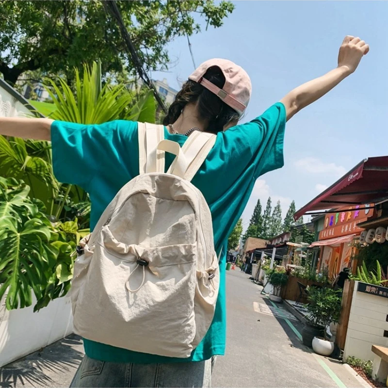

2025 New Niche Backpack Casual Fashion Women's College Student Backpack Nylon Large Capacity Travel Backpack