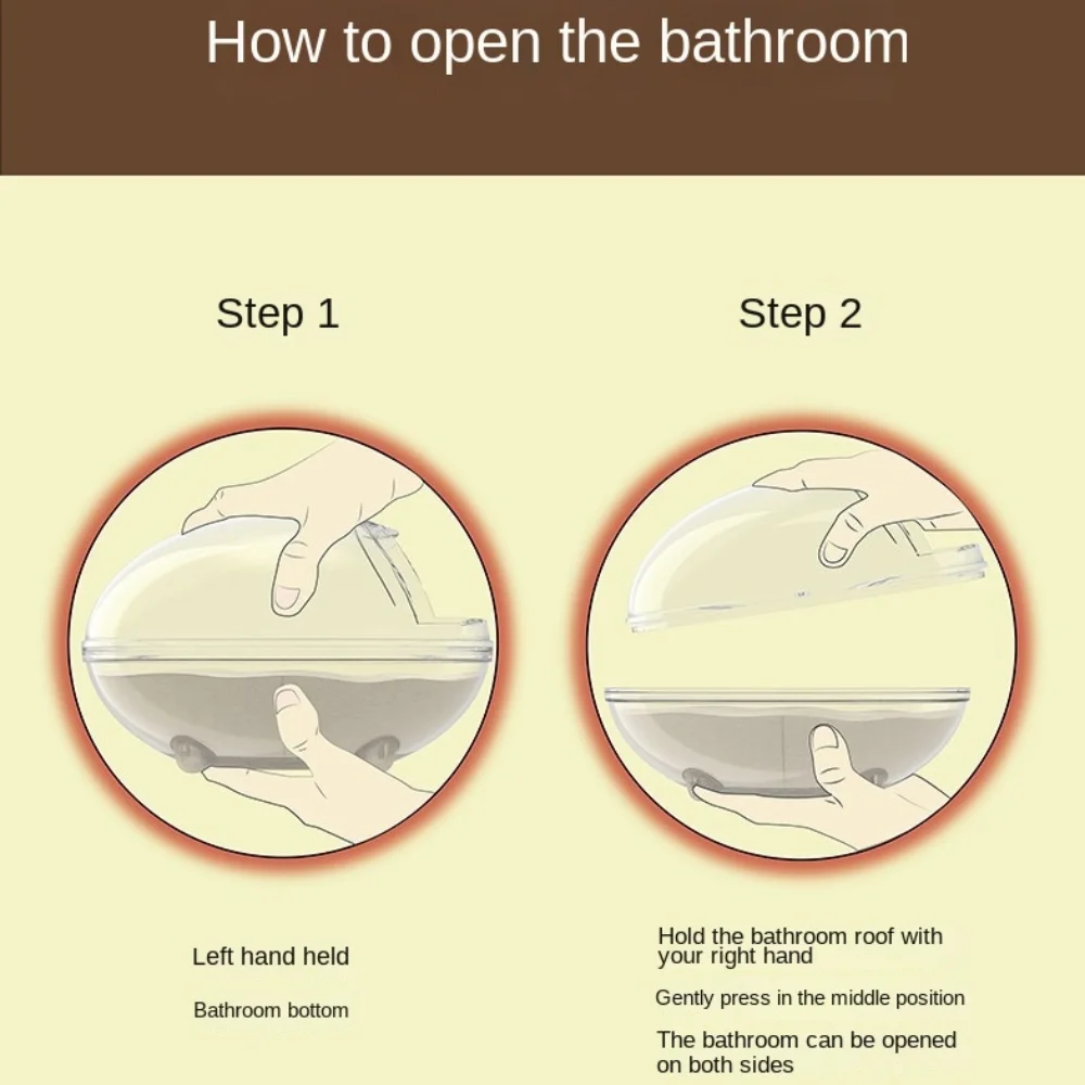 ديناصور نمط الهامستر حوض الاستحمام البلاستيك الشفاف الرمال حمام صندوق سبلاش برهان PET أداة تنظيف الحيوانات الأليفة الصغيرة للحيوانات الصغيرة #5