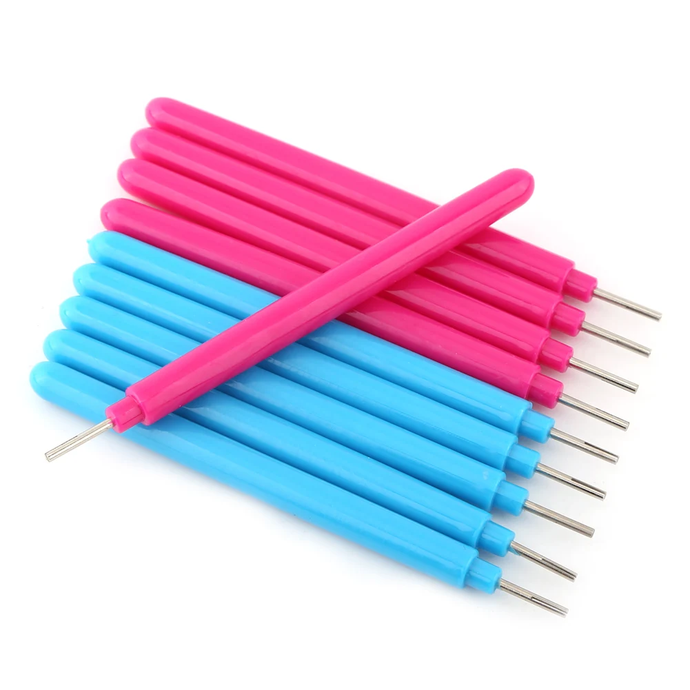 Economic 10Pcs Papercarft Plastic Slotted Paper Quilling Tools DIY HandCraft Curling Pen