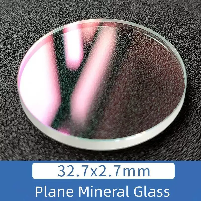 Red Hue Plane Mineral Watch Glass Flat Round Crystal Clear Front Cover Part Watch Len for MDV-106