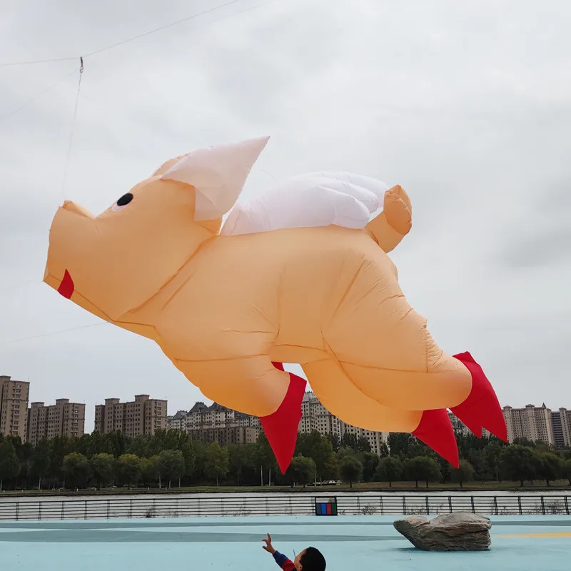 Free Shipping inflatable kites show giant kite pendant pig kites flying toys for adults kites reel large outdoor games soft kite