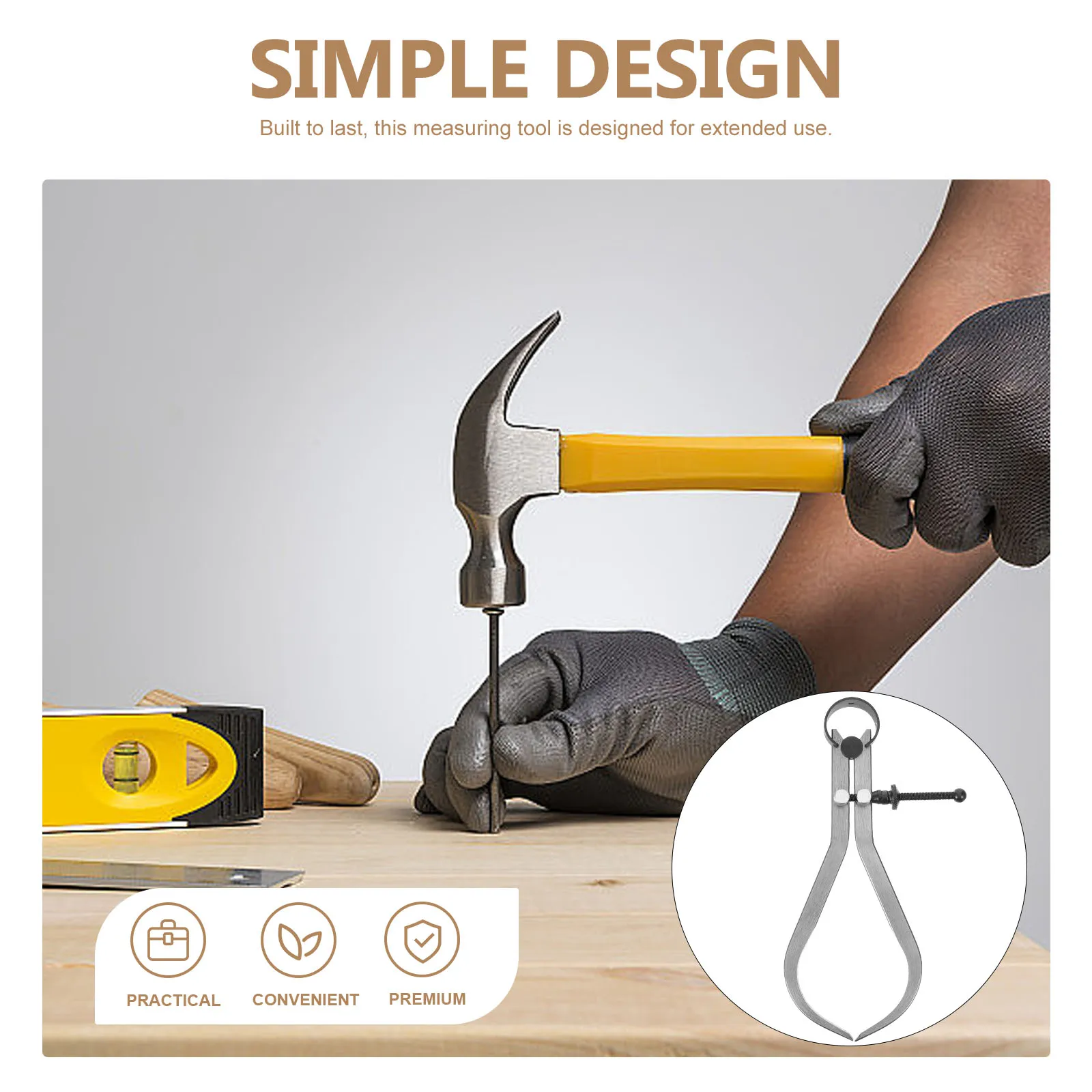 

Woodworking Calipers Inner Outer Measuring Tool for Woodturning High Precision Thickness Diameter Gauge Portable Wood Lathe