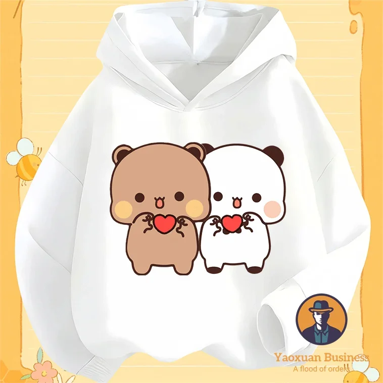 Chique 2025 Yier meninos moletom com capuz fofo desenho animado estampado quente à prova de vento outono inverno moda